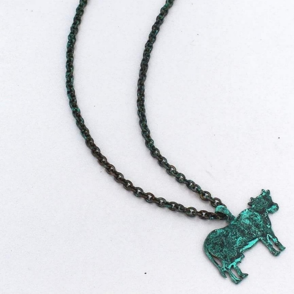 Turquoise cow necklace